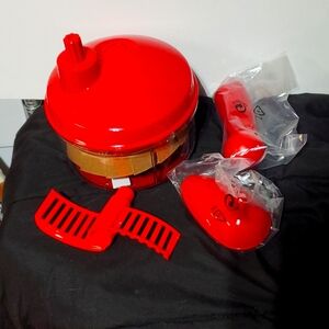 NEW RED Tupperware Quickchef manual food processor